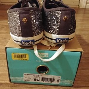 Kate Spade Pewter Glitter Keds sz. 10